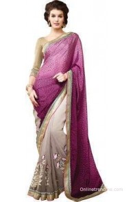 Hitansh Fashion Embriodered Fashion Georgette Sari